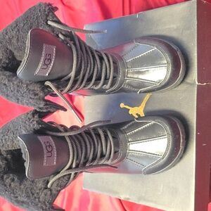 Brand New UGG Black Lace-Up Boots